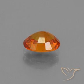 Sapphire Gemstone in 8 x 6.3 mm Size for Sale, Sapphire Stone in Medium-Dark Orange Color