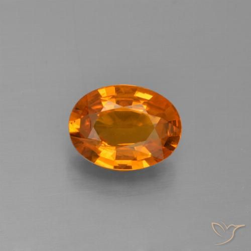 1.33ct Natural Bright Orange Sapphire, Oval, VS-SI
