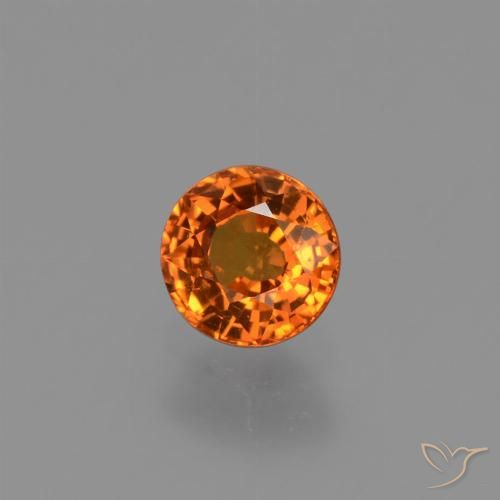 Medium-Dark Orange Zaffiro Gem - 0.7ct Sfaccettatura rotonda (ID: 453019)