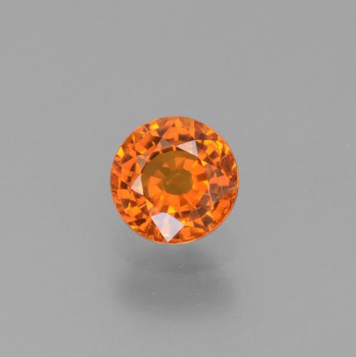 Fire Orange Sapphire Gem - 0.7ct Round Facet (ID: 453023)