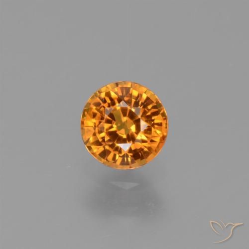 Apricot Orange Sapphire Gem - 0.6ct Round Facet (ID: 453025)