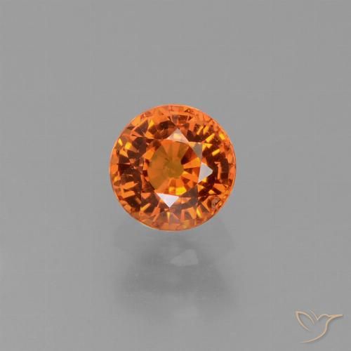Naranja claro Zafiro Gema - 0.7ct Faceta Redonda (ID: 453075)