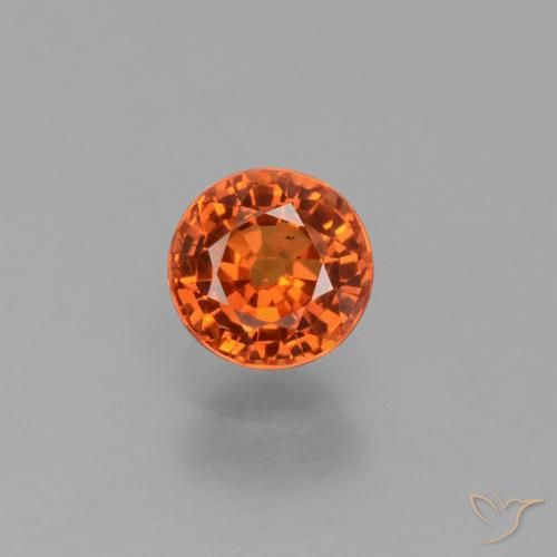 Naranja medio Zafiro Gema - 0.7ct Faceta Redonda (ID: 453079)