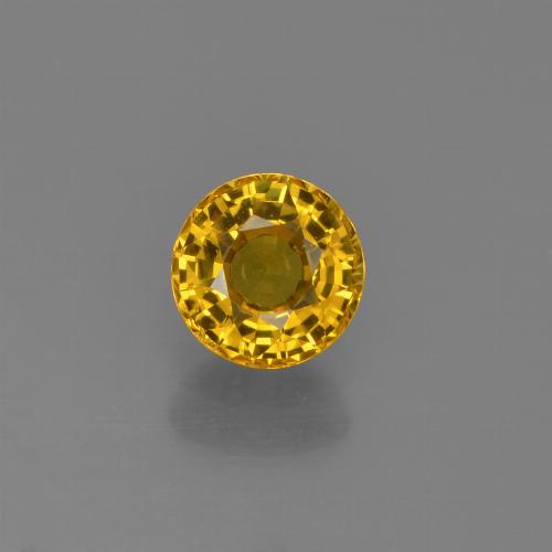Golden Saphir Edelstein - 0.7ct Rund Facettenschliff (ID: 453099)