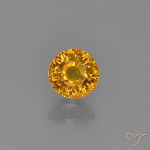 0.59ct Natural Dark Orange-Gold Sapphire, Round, VVS