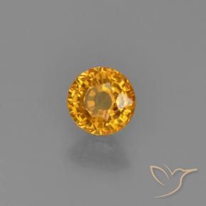 0.59 ct Golden Sapphire Stone, Natural Sapphire in Round Facet Shape for Sale