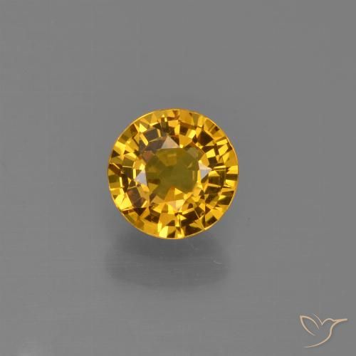 0.76ct Natural Apricot Orange Sapphire, Round, VVS