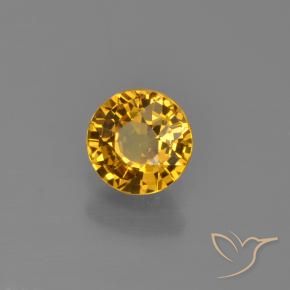 0.76 ct Orange Sapphire Stone, Natural Sapphire in Round Facet Shape for Sale