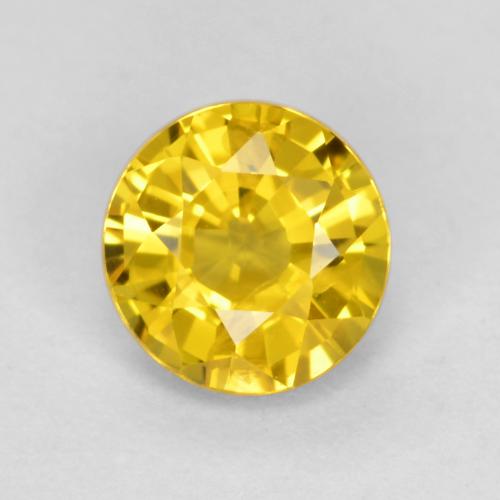 Gelblich Gold Saphir Edelstein - 0.6ct Rund Facettenschliff (ID: 453105)