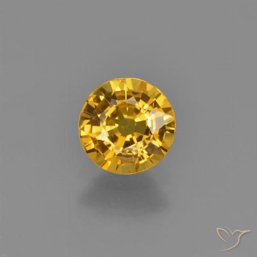 Золотой Сапфир Камень - 0.8ct Круглая Фасетная Огранка (ID: 453106)