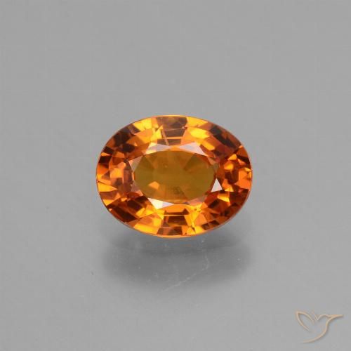 1.61ct Natural Deep Orange Sapphire, Oval, VS