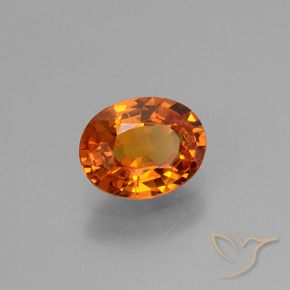 1.61 ct Orange Sapphire Stone, Natural Sapphire in Oval Facet Shape for Sale