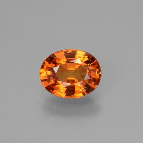 Dark Orange Sapphire Gem - 1.5ct Oval Facet (ID: 453118)