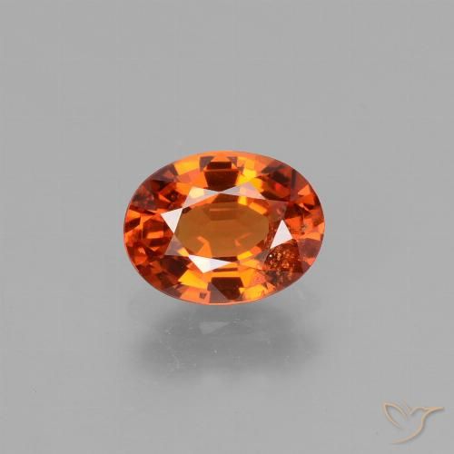 1.54ct Natural Fire Orange Sapphire, Oval, VS