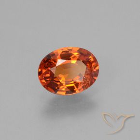 1.54 ct Orange Sapphire Stone, Natural Sapphire in Oval Facet Shape for Sale