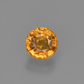 Bright Orange Sapphire Gem - 0.7ct Round Facet (ID: 453139)