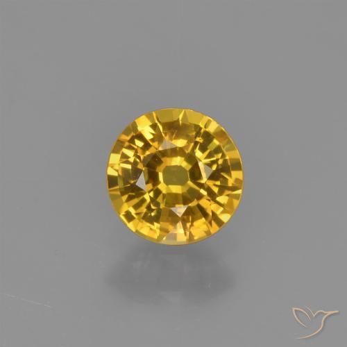 0.67ct Natural Golden Sapphire, Round, VVS-VS, Photo A