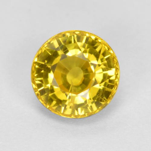 Gelblich Gold Saphir Edelstein - 0.8ct Rund Facettenschliff (ID: 453144)