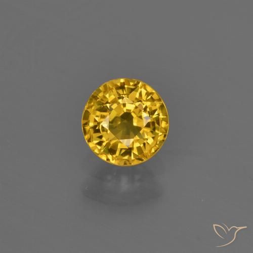 0.67ct Natural Golden Sapphire, Round, VVS