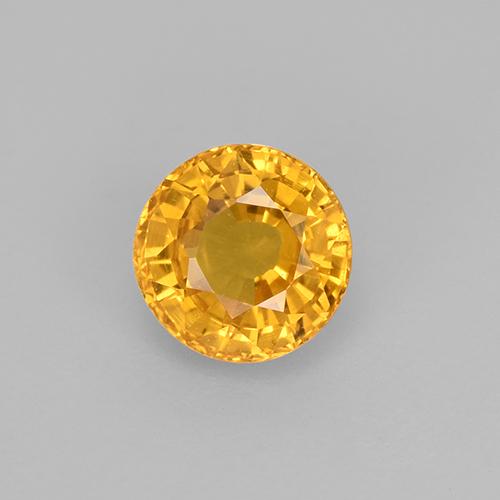 Naranja dorado Zafiro Gema - 0.7ct Faceta Redonda (ID: 453172)