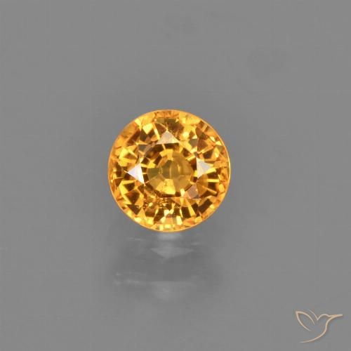 0.75ct Natural Gold Sapphire, Round, VVS