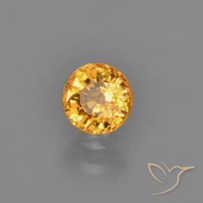 0.75 ct Golden Sapphire Stone, Natural Sapphire in Round Facet Shape for Sale