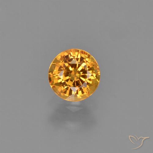 0.67ct Natural Intense Orange Sapphire, Round, VVS