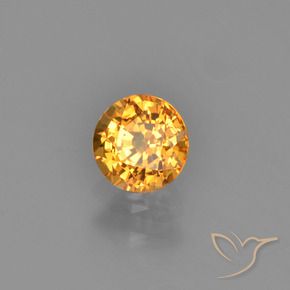 0.67 ct Orange Sapphire Stone, Natural Sapphire in Round Facet Shape for Sale
