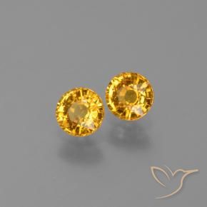 1.19 ctw Golden Sapphire Stones, Natural Sapphire in Round Facet Shape for Sale