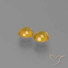 Sapphire Gemstones in 5 mm (calibrated) Size for Sale, Sapphire Stones in Dark Golden Color