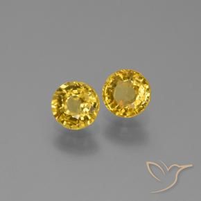 1.28 ctw Golden Sapphire Stones, Natural Sapphire in Round Facet Shape for Sale