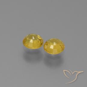 Sapphire Gemstones in 5 mm (calibrated) Size for Sale, Sapphire Stones in Golden Color