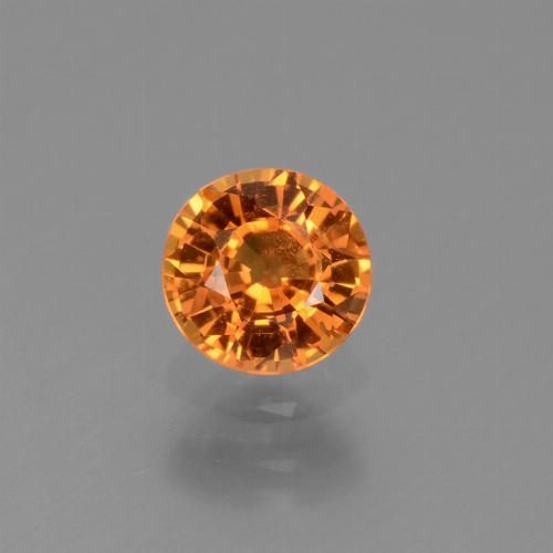 Deep Orange Sapphire Gem - 0.7ct Round Facet (ID: 453208)
