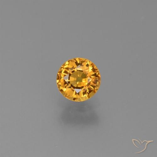 0.73ct Natural Gold Sapphire, Round, VVS-VS