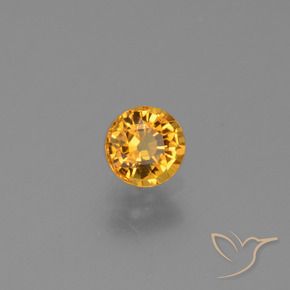 0.73 ct Golden Sapphire Stone, Natural Sapphire in Round Facet Shape for Sale