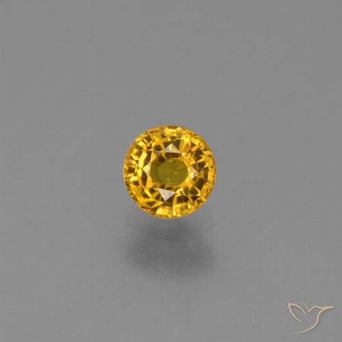 0.68 ct Golden Sapphire Gemstone, Sapphire Gem in Round Facet Shape for Sale.