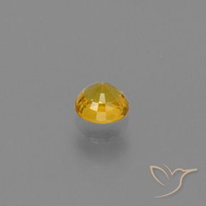 Sapphire Gemstone in 5 mm (calibrated) Size for Sale, Sapphire Stone in Medium Golden Color