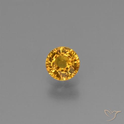 0.61ct Natural Orange-Gold Sapphire, Round, VVS-VS