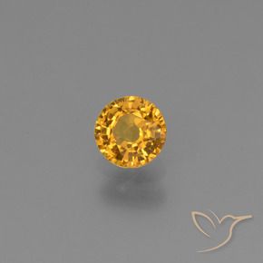 0.61 ct Golden Sapphire Stone, Natural Sapphire in Round Facet Shape for Sale