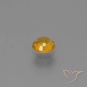 Sapphire Gemstone in 5 mm (calibrated) Size for Sale, Sapphire Stone in Orange-Gold Color