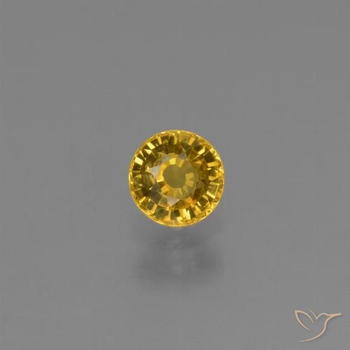 0.66ct Natural Golden Sapphire, Round, VVS-VS