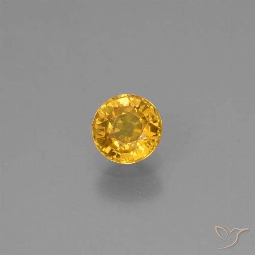 0.64ct Natural Golden Sapphire, Round, VVS-VS