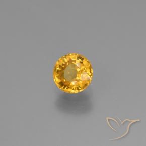 0.64 ct Golden Sapphire Stone, Natural Sapphire in Round Facet Shape for Sale