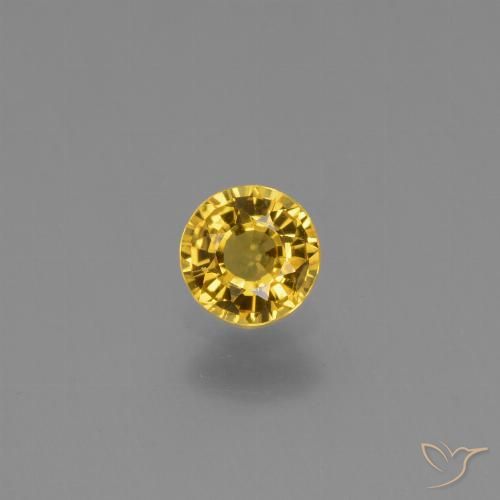 0.65ct Natural Golden Sapphire, Round, VVS-VS