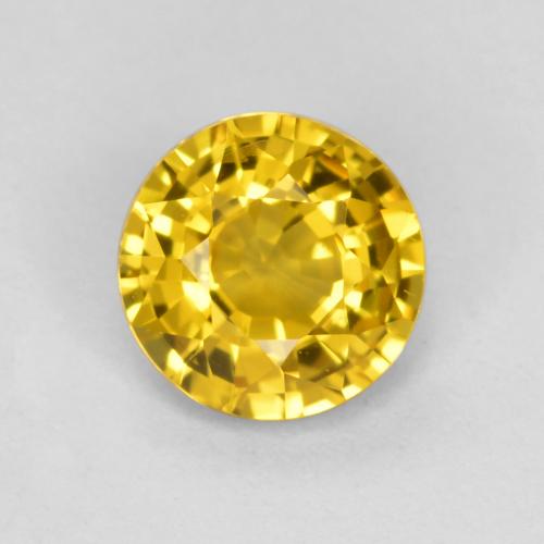Honey Yellow Сапфир Камень - 0.6ct Круглая Фасетная Огранка (ID: 453245)