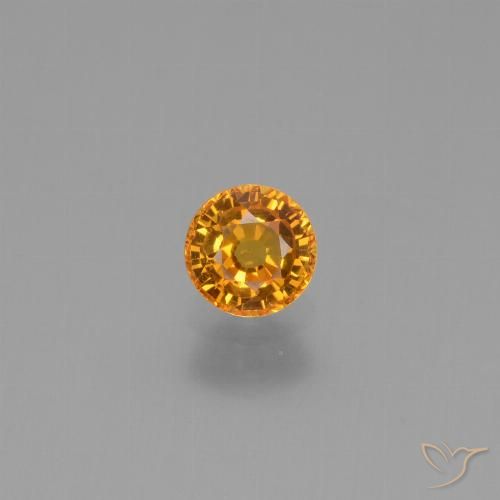 0.60ct Natural Apricot Orange Sapphire, Round, VVS-VS