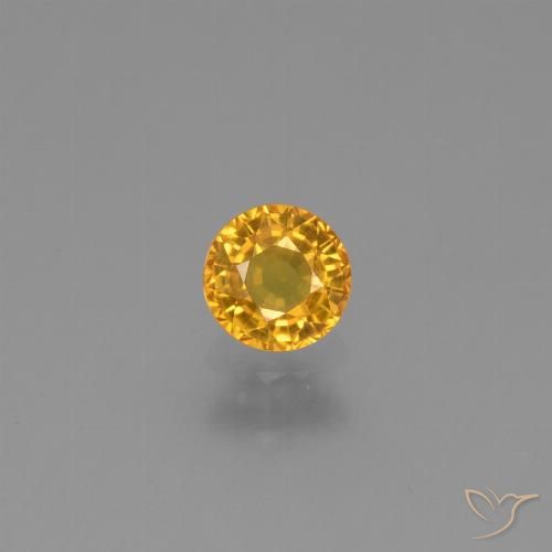 0.62ct Natural Dark Golden Sapphire, Round, VVS