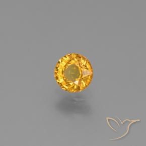 0.62 ct Golden Sapphire Stone, Natural Sapphire in Round Facet Shape for Sale