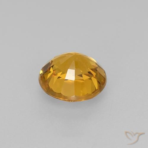 Sapphire Gemstone in 5.5 mm (calibrated) Size for Sale, Sapphire Stone in Deep Golden Orange Color