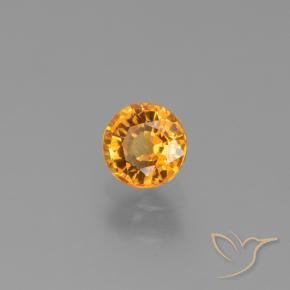 0.90 ct Golden Sapphire Stone, Natural Sapphire in Round Facet Shape for Sale